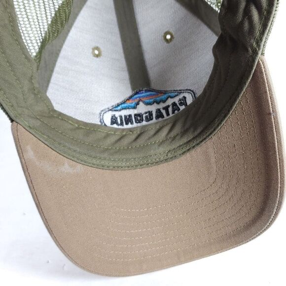 Patagonia Unisex Fitz Roy Crest Lopro OS Ash Tan Adjus Snapback Trucker Cap Hat - Picture 8 of 9